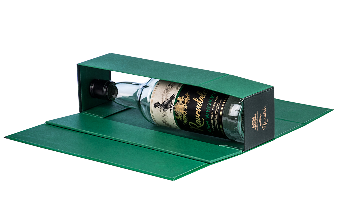 Подарочная коробка-трансформер с тиснением для бутылки "Ravendale", 80*300*80 мм