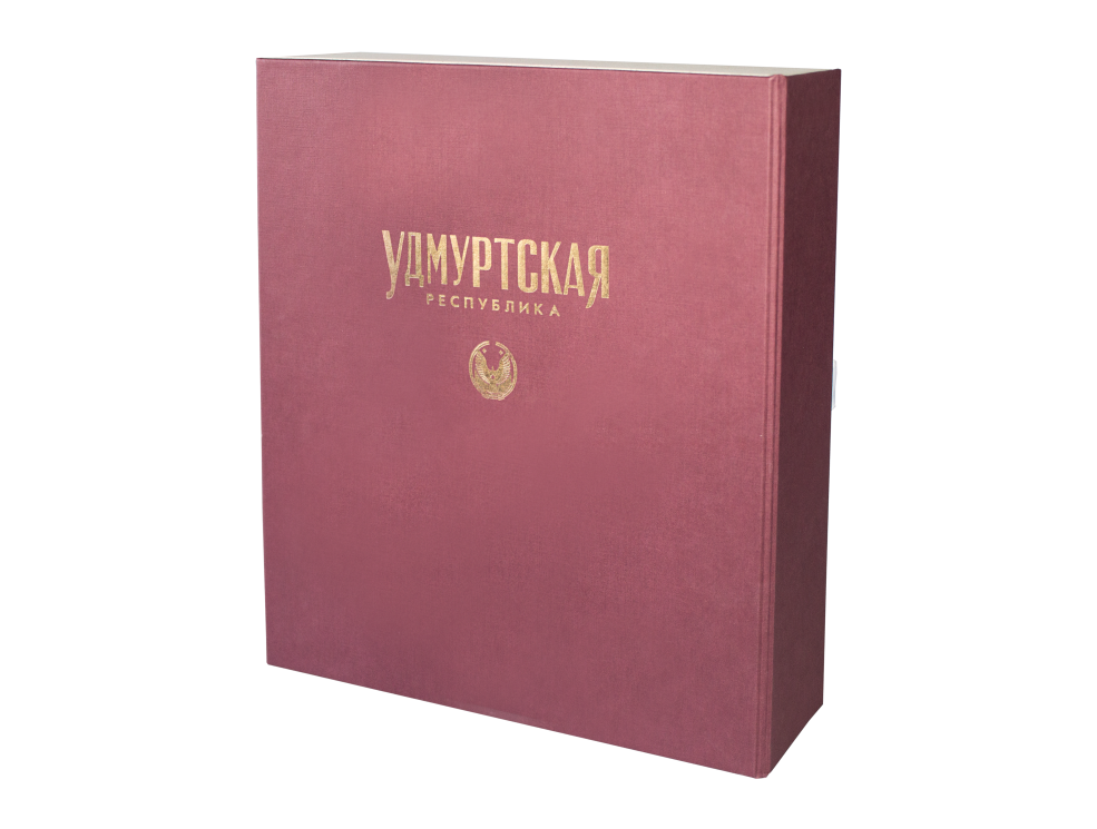 Большая подарочная коробка для корпоративных подарков "Удмуртская Республика", 285*270*75 мм